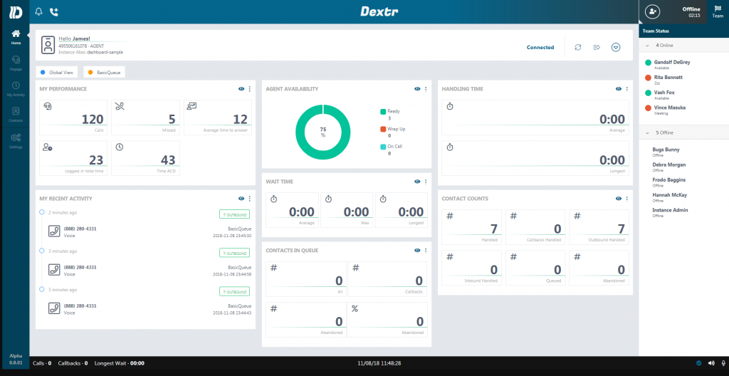 Dextr a Customized Agent Dashboard for Amazon Connect Call Center