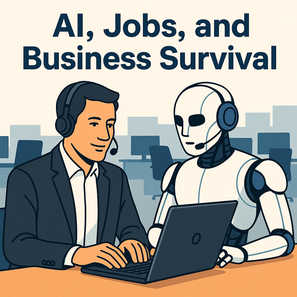 AI jobs and business survival illustration